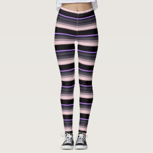 Leggings Belles rayures gris noir vintage