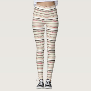 Leggings Belles rayures rouges blanches vintages