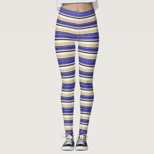 Leggings Belles rayures violettes blanches