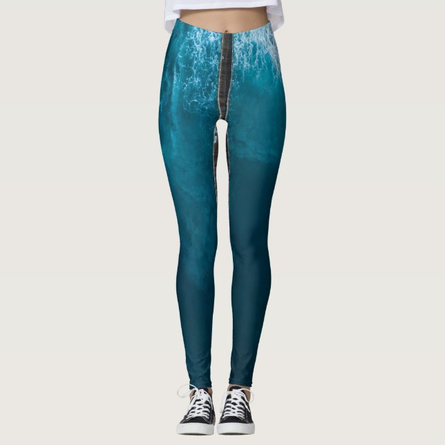 Leggings Belles vagues océaniques (Devant)