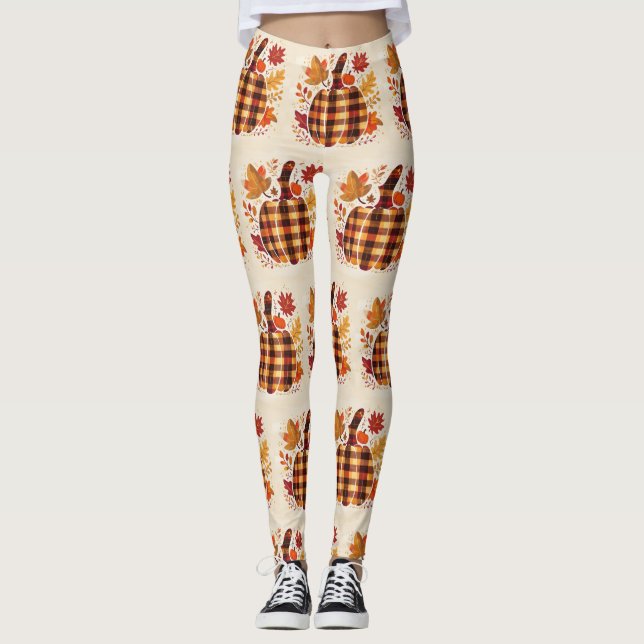 Leggings Bénédictions carreaux de citrouille (Devant)