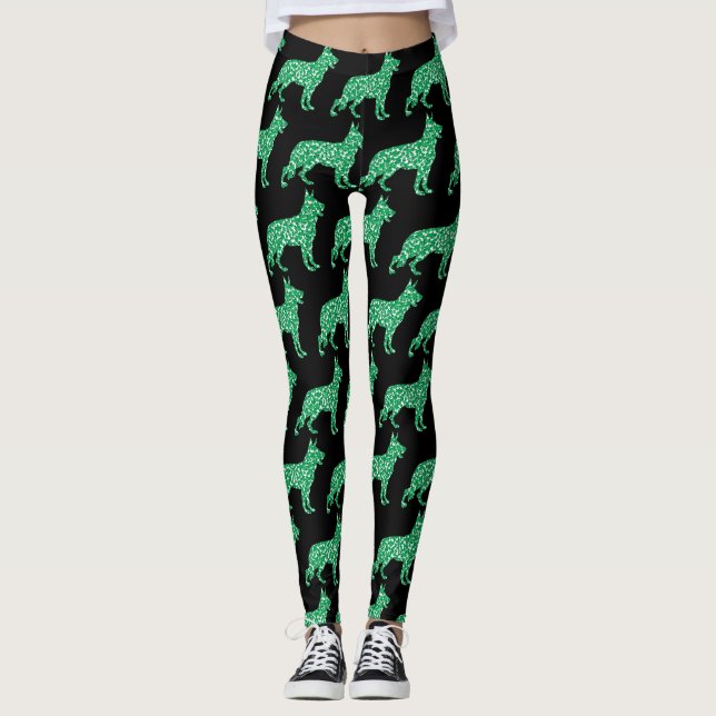Leggings Berger Allemand Avec Shamrock (Devant)