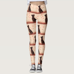 Leggings Berger anatolien avec Rose - Saint-Valentin