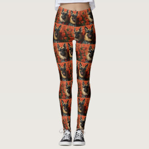 Leggings Berger belge avec coeur Roses Saint-Valentin