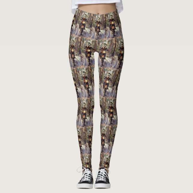 Leggings Bernedoodle Chien équitation Moto Noël (Devant)