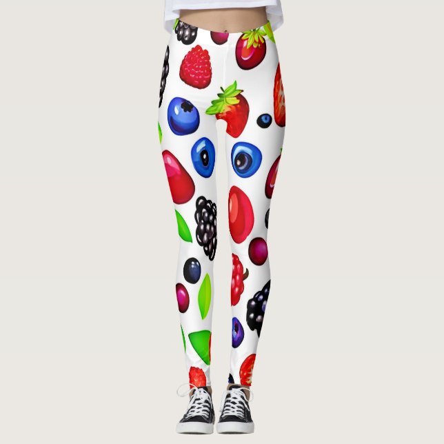 Leggings Berry Burst : Motif de fruits (Devant)