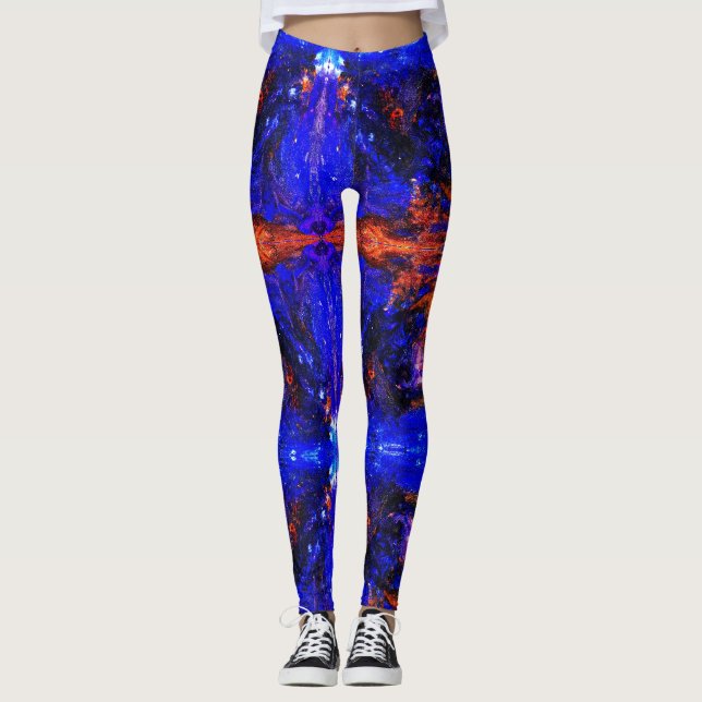 Leggings Bête bleue Courir le feu (Devant)