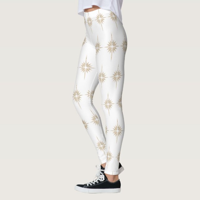 Leggings BETHLEHEM STAR Noël Nativité Motif Blanc (Gauche)
