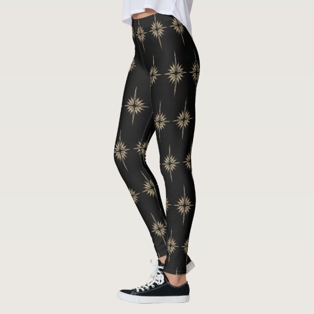 Leggings BETHLEHEM STAR Noël Nativité Motif Noir (Gauche)