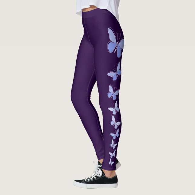 Leggings Beurre en bleu - Violet profond solide (Gauche)