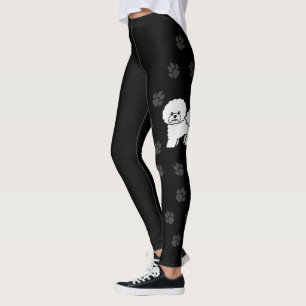 Leggings Bichon Frisé Chien de Dessin Animé Mignon Avec Emp