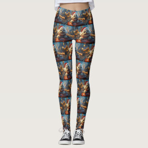 Leggings Bichon Frise Chien Montagnes Russes Noël