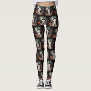 Leggings Bichon Frise Citrouilles Halloween effrayant