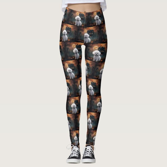 Leggings Bichon Frisé Halloween Épouvantable (Devant)