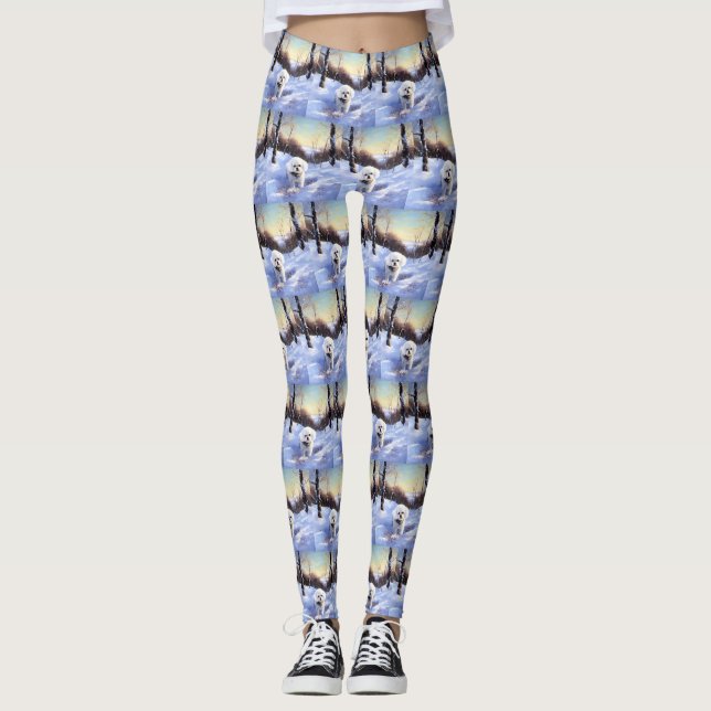 Leggings Bichon Frise Laisser neiger Noël (Devant)