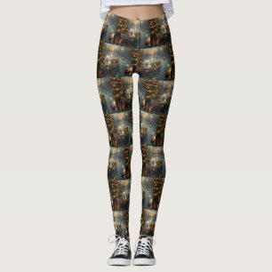 Leggings Bichon Frise Noël Festive Voyage