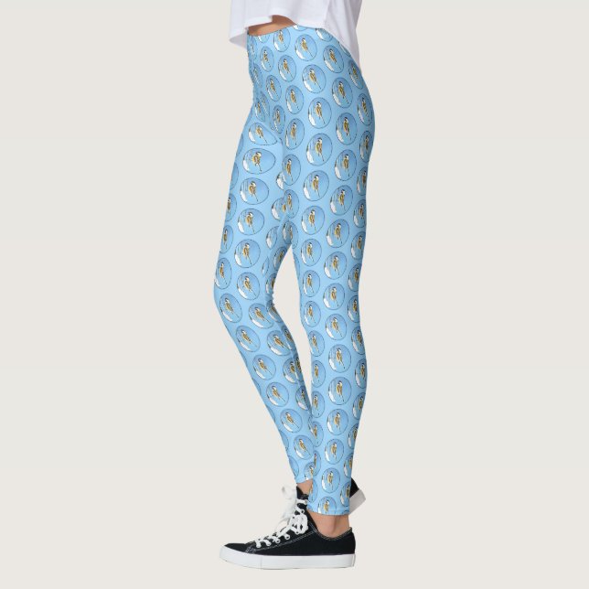 Leggings Bickadee sur la peinture d'alimentation - Oiseaux  (Gauche)