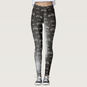 Leggings Bicyclette Motif Tandem Motos Motivée