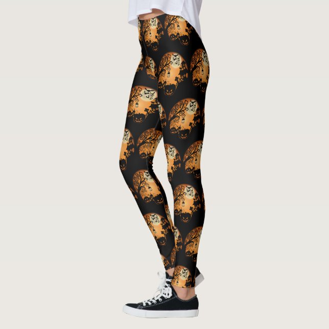 Leggings Bienvenue dans la coutume du Citrouille Halloween  (Gauche)