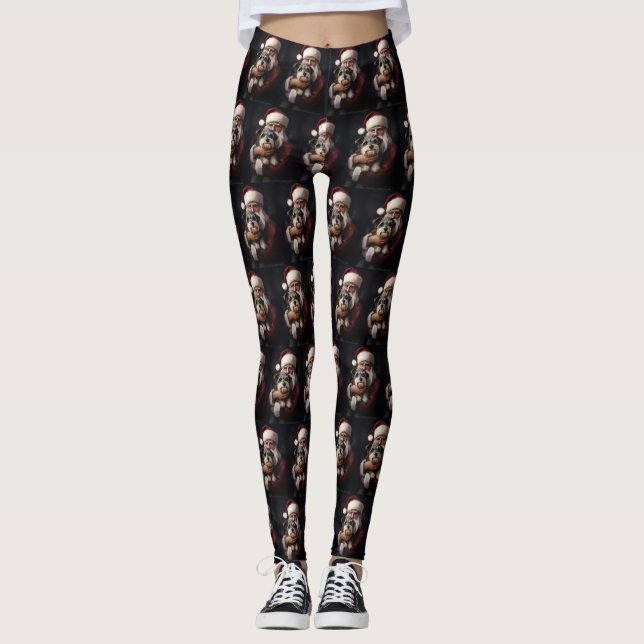 Leggings Biewer Terrier Avec Noël Festif Du Père Noël (Devant)