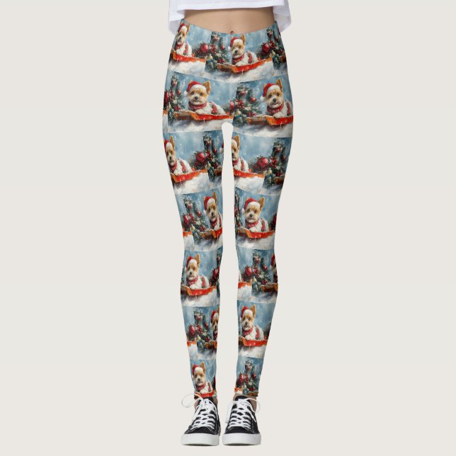 Leggings Biewer Terrier Chien dans la boue Laisser il neige (Devant)