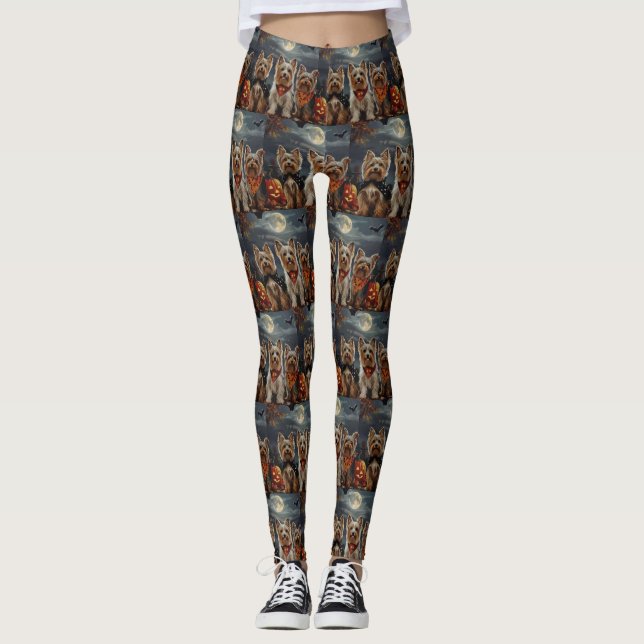 Leggings Biewer Terrier Halloween Éffrayant (Devant)