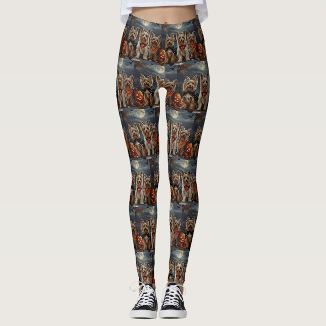 Leggings Biewer Terrier Halloween Épouvantable  (Devant)