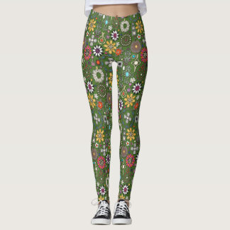 Leggings bijou boho trésor vert