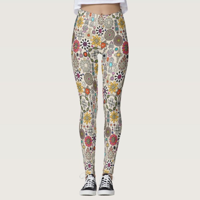 Leggings bijou boho trésors lin (Devant)