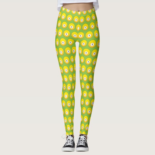 Leggings Billard jaune numéro un Motif (Devant)