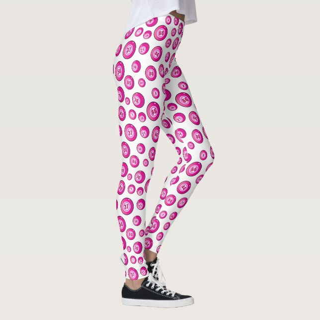 Leggings Bingo Balls rose blanc à motifs (Droite)