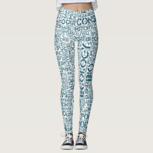 Leggings Bio Nuage de Mots Texte Motif Biodiversité