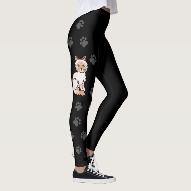 Leggings Birman / Ragdoll Tabby au point rouge - Chat et pa (Droite)