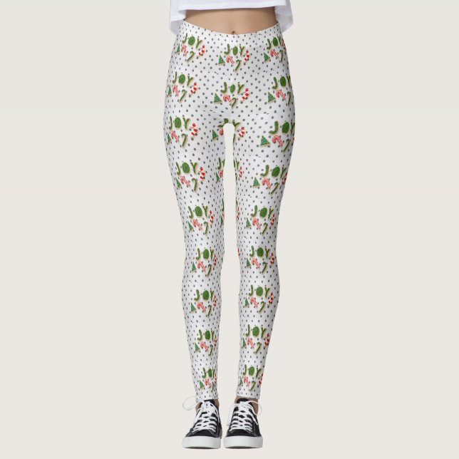 Leggings Biscuits de Noël de joie (Devant)