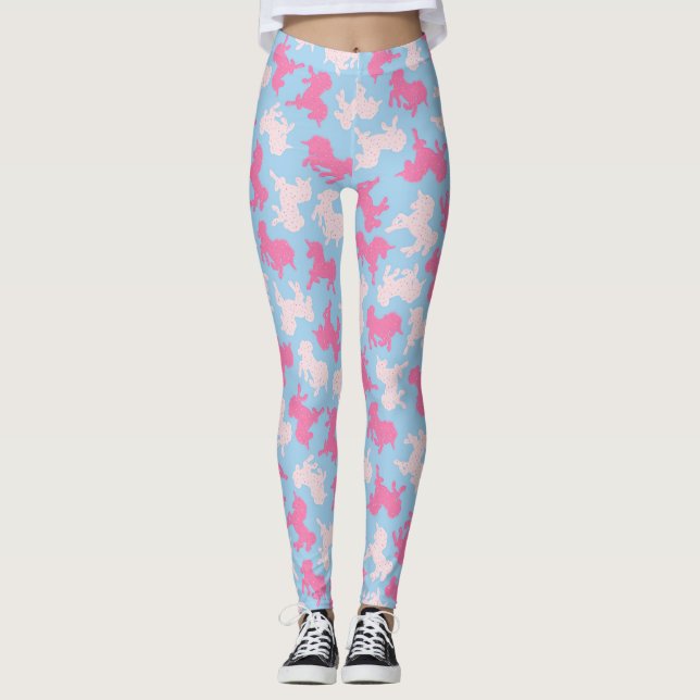 Leggings Biscuits givrés de licorne sur les guêtres bleues (Devant)