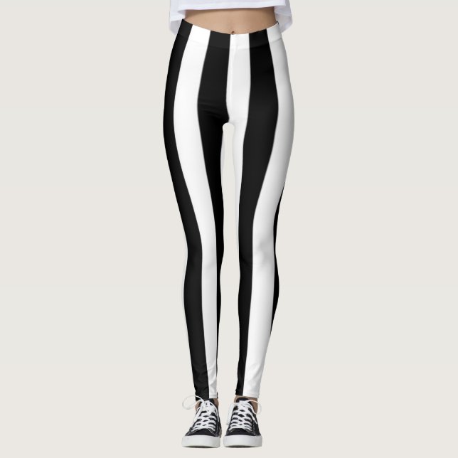 Leggings Black and white stripes flip (Devant)