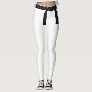 Leggings Black Belt Karate Arts martiaux Blanc