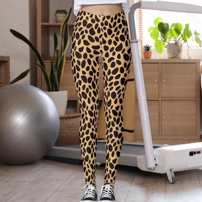 Leggings Black Brown And Tan Big Cat Pattern Leopard Skin (Créateur téléchargé)