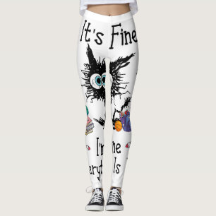 Leggings Black Cat It_s Fine I_m Fine Tout va bien