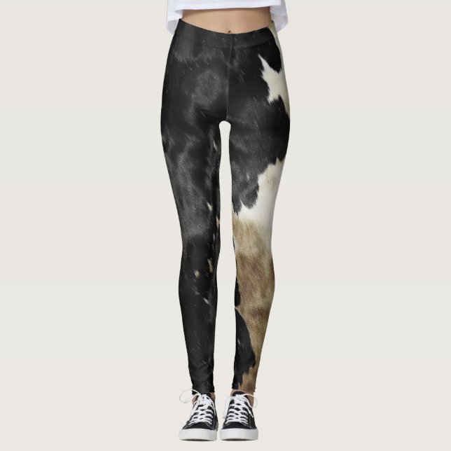 Leggings Black Champagne Gold Cowboy Cowgirl Cowhie (Devant)