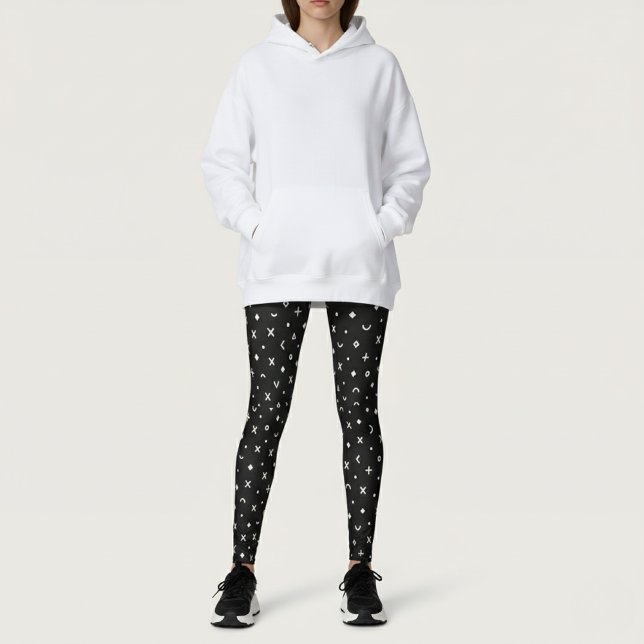 Leggings Black Geometric Pattern (Créateur téléchargé)