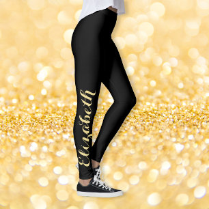 Leggings Black Gold Chic Stylish Personnalisation de l'entr