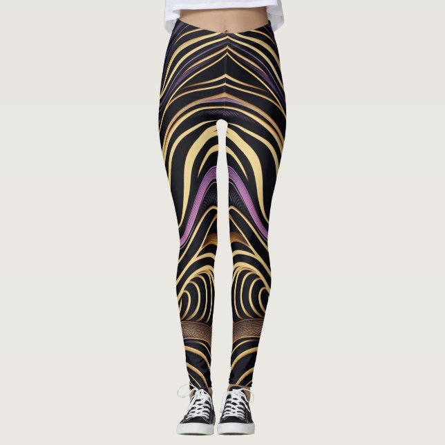 Leggings Black Gold Purple (Devant)