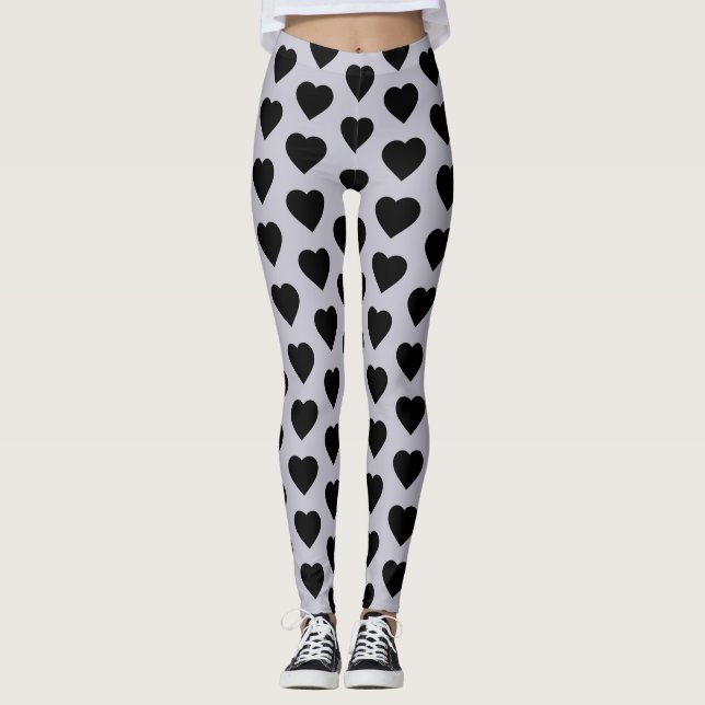Leggings Black Heart Lavender (Devant)