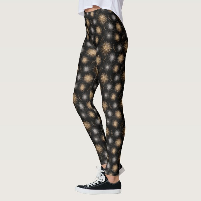 Leggings Black Silver Gold Sparkle (Gauche)