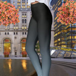 Leggings Black To Teal Bue Gray Ombre Gradient Fade<br><div class="desc">Gradient Leggings</div>