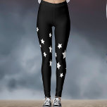 Leggings Black White<br><div class="desc">Un simple motif en diagonale avec des étoiles blanches sur un arrière - plan noir. Arrière - plan transparent, pour que vous puissiez modifier la couleur en fonction de votre style.</div>