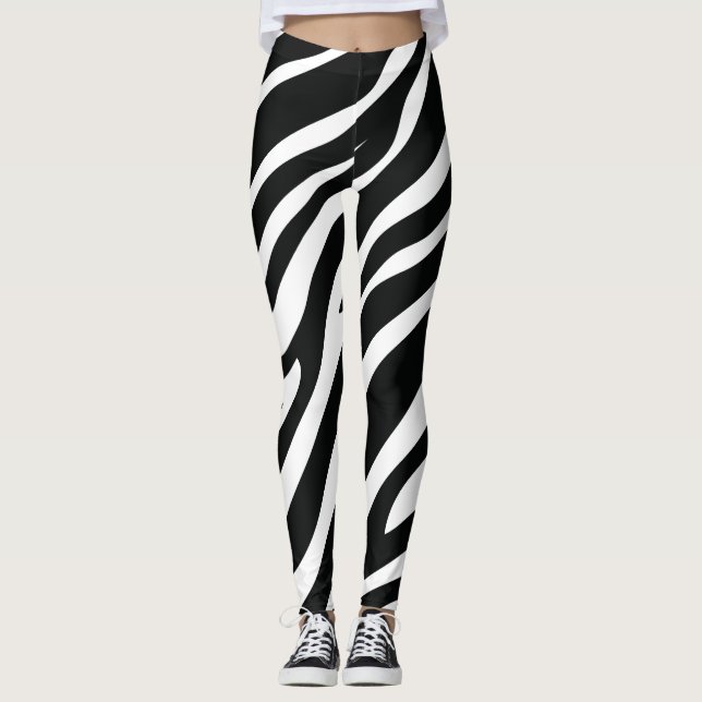 Leggings black zebra  (Devant)