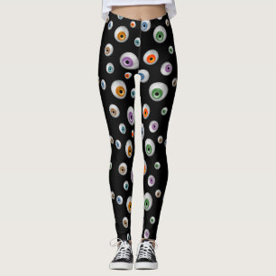 Leggings Black Zombie Bloodshot coloré Halloween Yeux