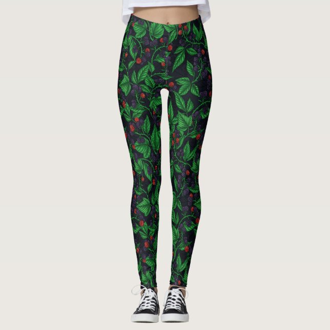 Leggings Blackberry sur gris foncé (Devant)